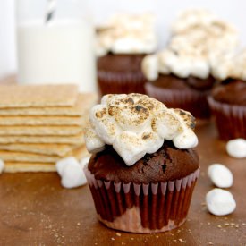 Chocolate Pumpkin S’more Muffins