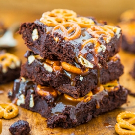 Salted Caramel Pretzel Brownies