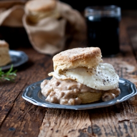 Rosemary Beer Biscuits and Gravy