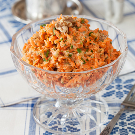 Carrot Salad with Walnuts & Garlic