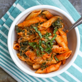 Red Pepper & Goat Cheese Pasta Bake