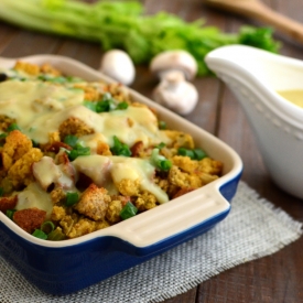 Vegan Stuffing with Chicken Gravy