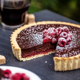 Chocolate Tart with Raspberries