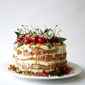 Rustic Cherry Christmas cake