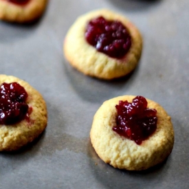 Cardamom-Lingonberry Thumbprints