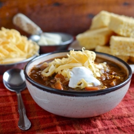 Spicy Three Bean Chili with Corn