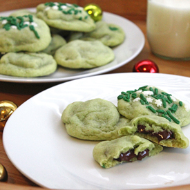 Chocolate Filled Peppermint Cookies