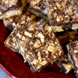 Chocolate Toffee Shortbread Bars