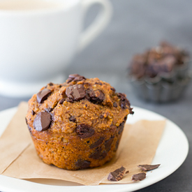 Healthier Pumpkin Chocolate Muffins