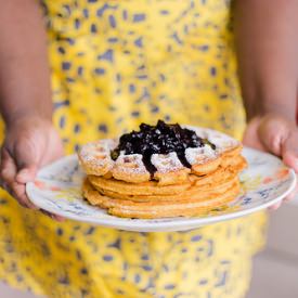 Lemon Cornmeal Waffles