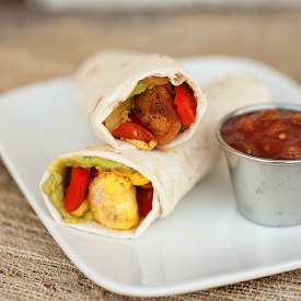 Chicken Fajita Breakfast Burritos