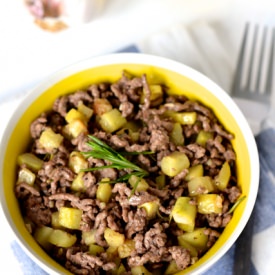 Zucchini, Rosemary Beef Skillet