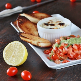 Bruschetta with Charred Goat Cheese