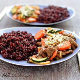 Sesame Beef with Black Rice