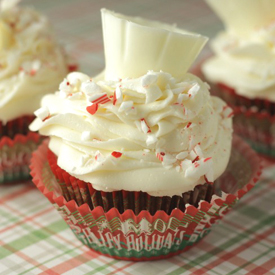 Peppermint Schnapps Shot Cupcakes