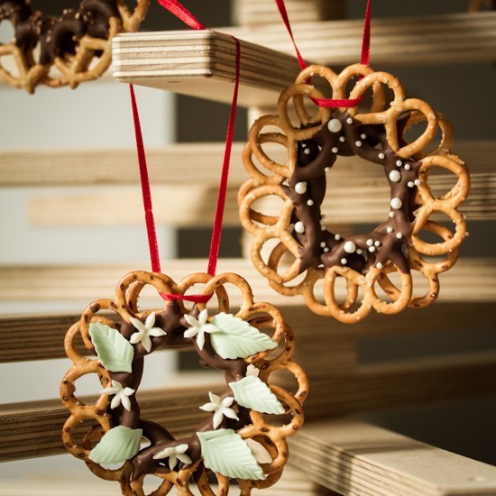 Christmas Pretzel Wreaths