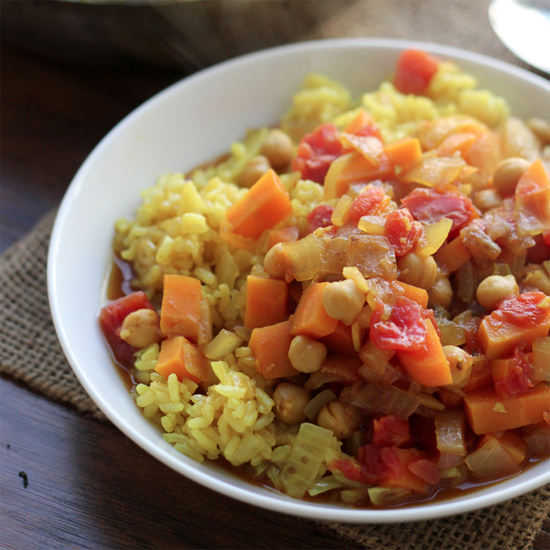 Curried Chickpea Stew with Rice