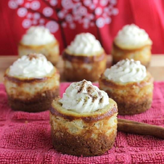 Mini Eggnog Cheesecakes