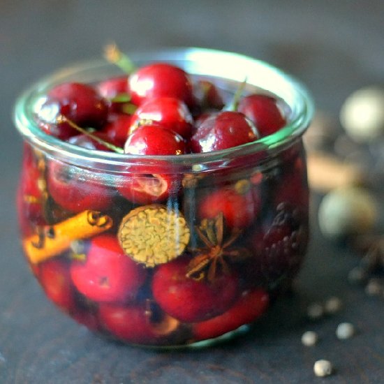 Holiday Spiced Cocktail Cherries