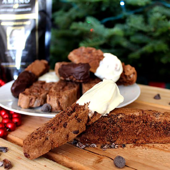 Chocolate Biscotti with Cocoa Nibs