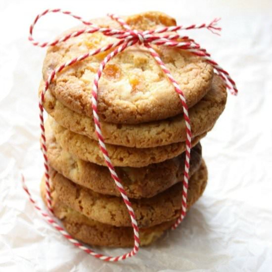 Apricot Ginger & White Choc Cookies