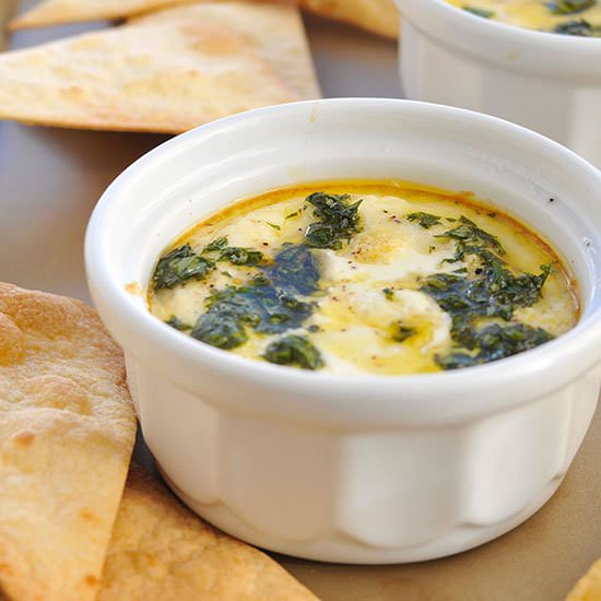 Creamy Baked Eggs with Chimichurri