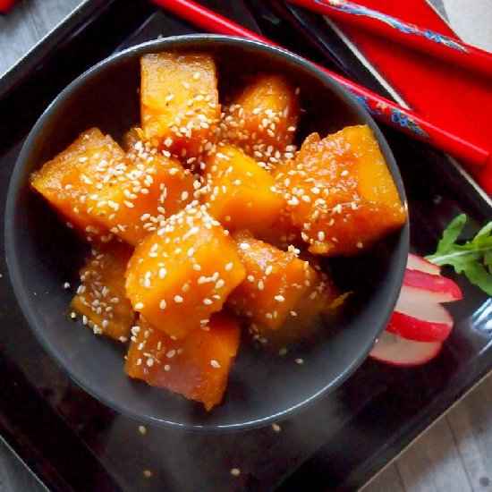 Pumpkin with a Sweet Sesame Glaze