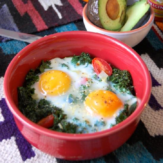 Kale Baked Eggs