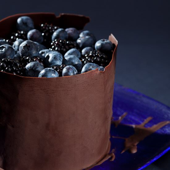 Chocolate Cake with Blueberries