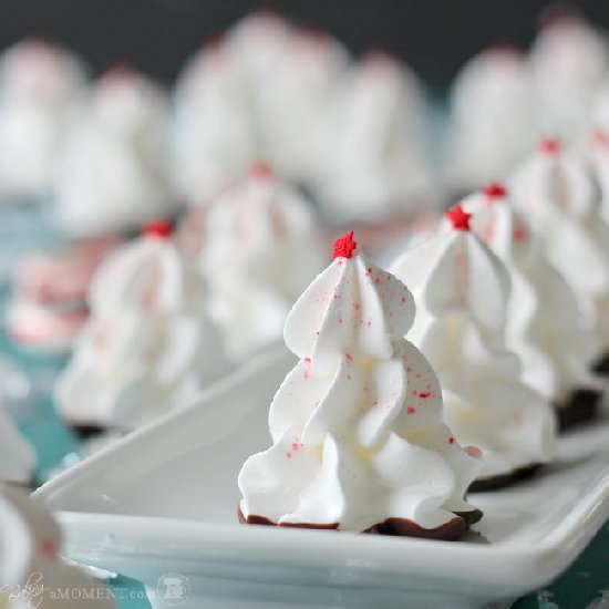 Chocolate Peppermint Meringue Trees