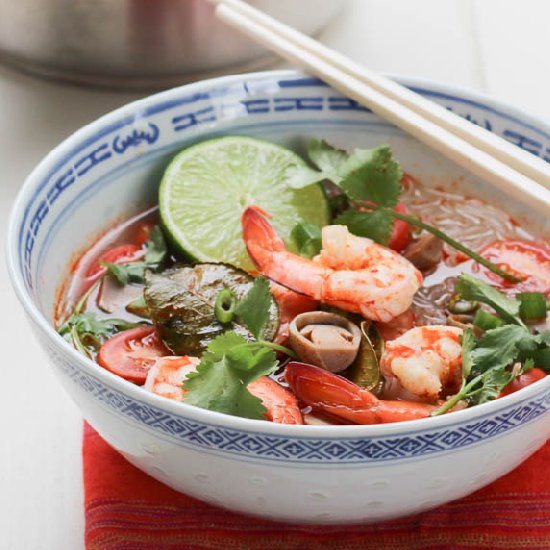 Tom Yum Goong with Noodles