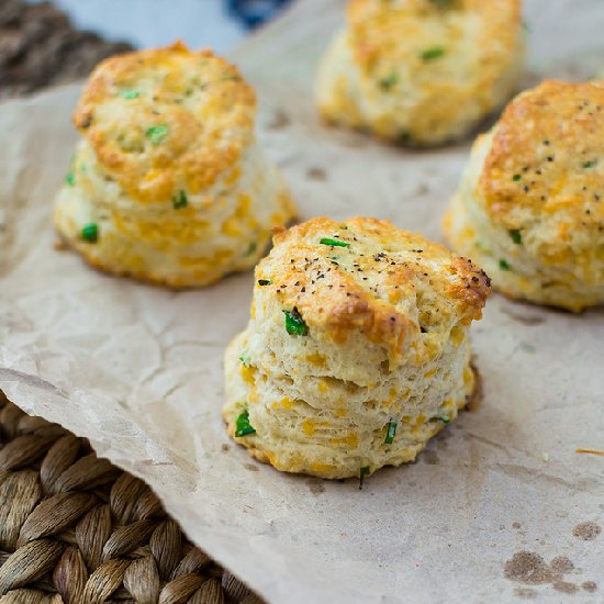 Garlic Cheddar and Chive Scones