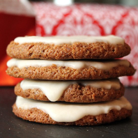 Iced Vanilla Almond Butter Cookies