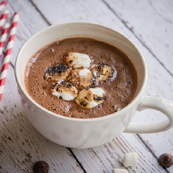 Hot Cocoa with Toasted Marshmallows