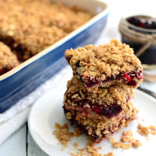 Blackberry Apple Crumble Bars