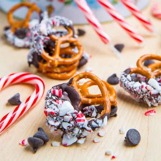 Peppermint Chocolate Coated Pretzel