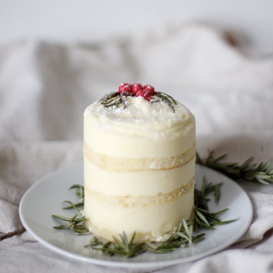 Rosemary Lemon Mousse Cakes