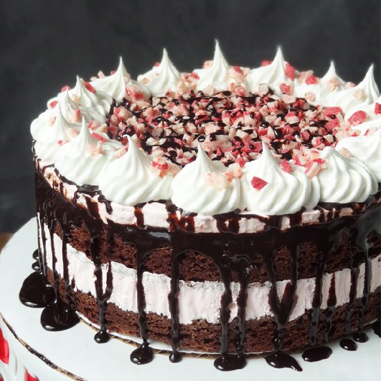 Peppermint Brownie Ice Cream Cake