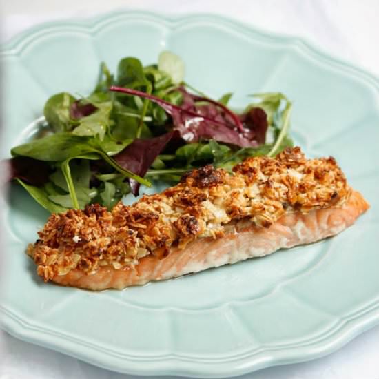 Almond and Parmesan Crusted Salmon