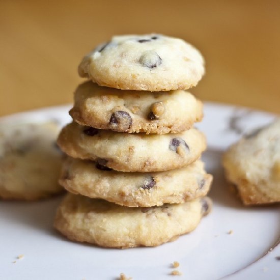 Chocolate Toffee Shortbread Cookies