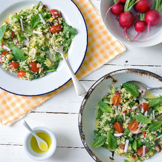 Raw Zucchini, Lemon and Mint Salad