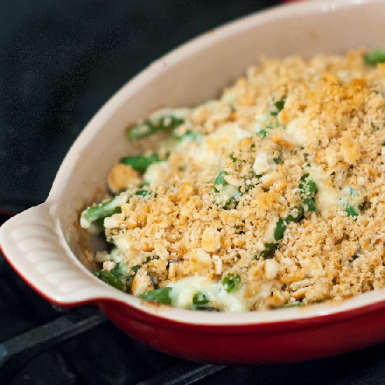 Creamy Garlic Green Bean Casserole