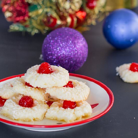 Yuletide Coconut Cherry Cookies