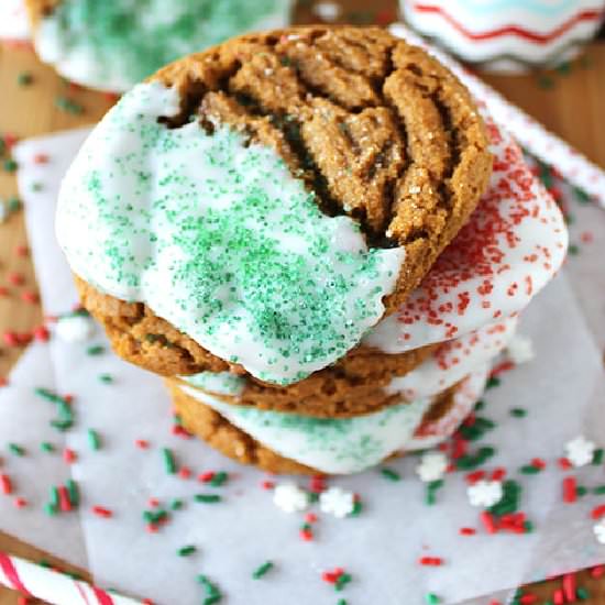 Vanilla Dipped Gingersnap Cookies