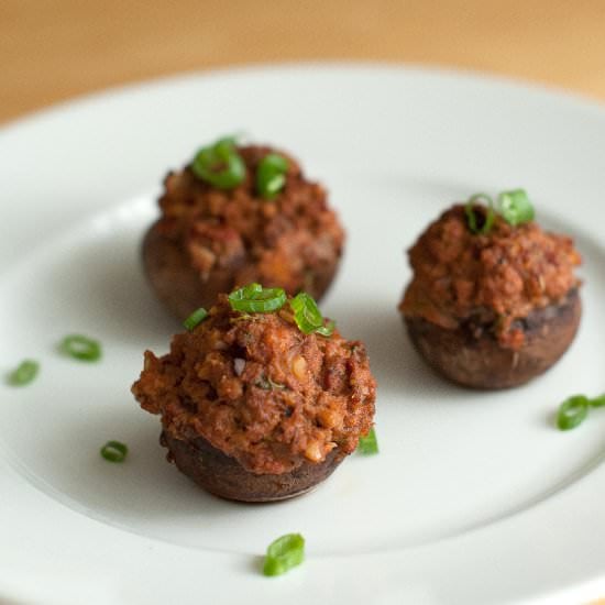 Tofu- and Walnut-Stuffed Mushrooms