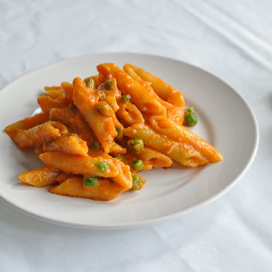 Pea and Pumpkin Penne