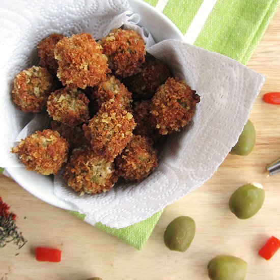 Fried Olives with Cream Cheese