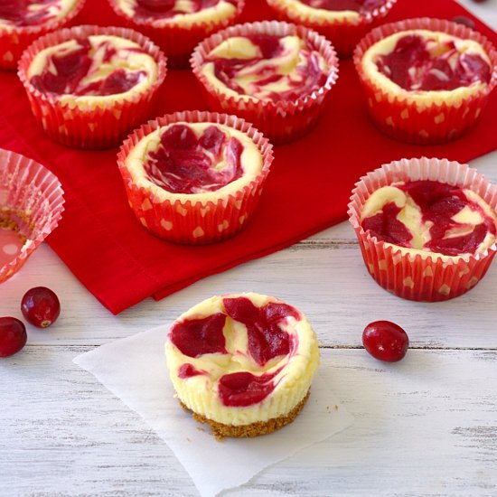 Cranberry Swirl Cheesecake Cupcakes