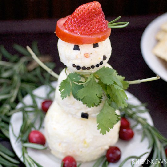 Festive Snowman Cheese Ball