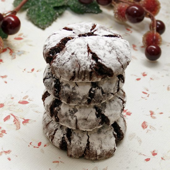 Chocolate Orange Crinkle Cookies